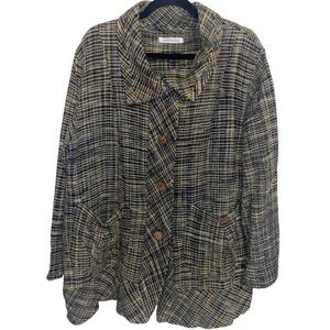 Yasuko Kurisaka Jacket Womens O/S Handwoven Tunic Top Art To Wear Lagenlook